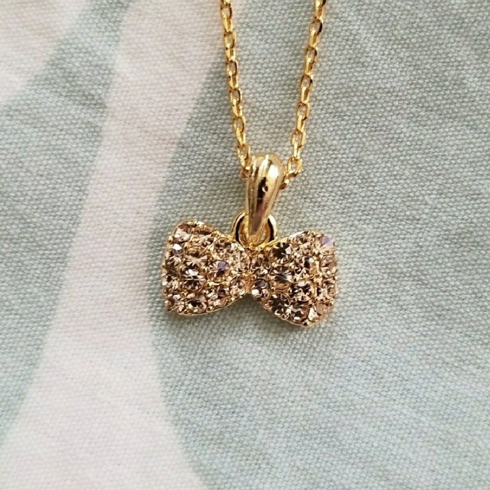 Reversable Crystal Bow Necklace